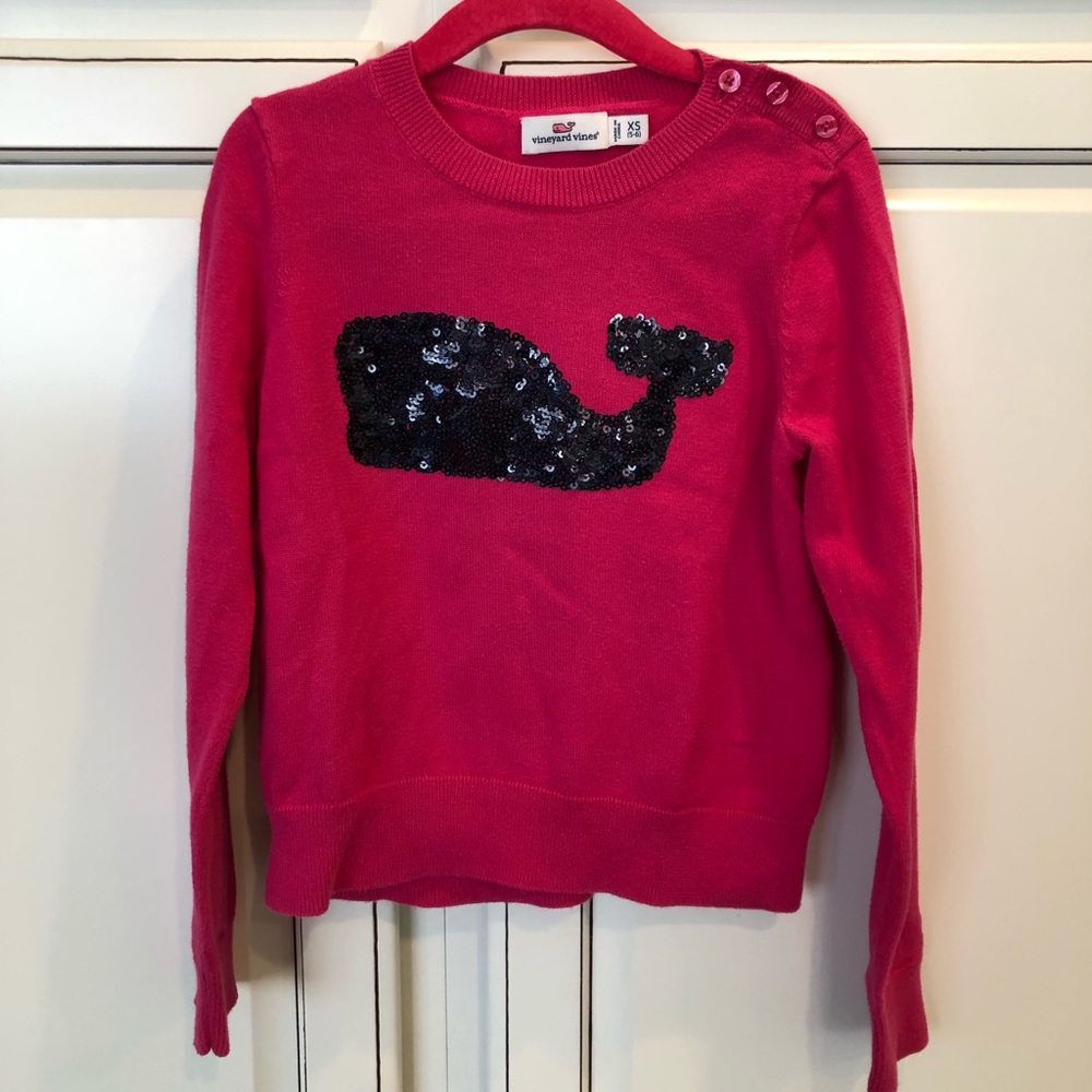 Vineyard Vines pink girl sweater